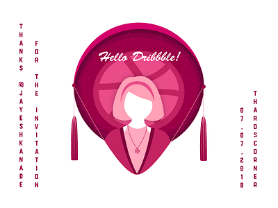 Helllo Dribbblers! debut flat hat hello invite palm tharoscorner vietnam