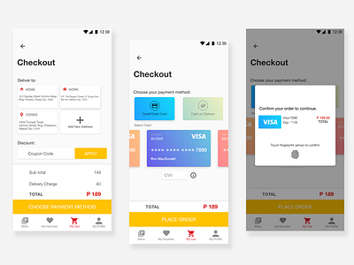 Checkout Concept checkout fast food interface ui ux