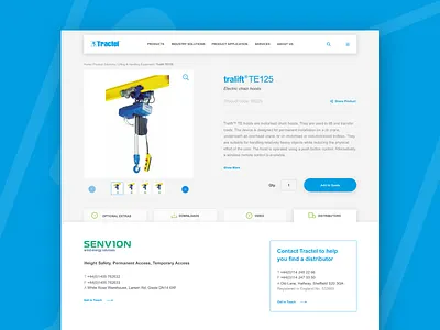Tractel – Product page adobe xd digital design ui design ux design website design