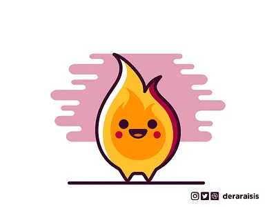 Cutie DnD 1e Elementals: Fire Elemental cute d20 dnd dungeons and dragons fire elemental flame game geek illustration minimal nerd vector art