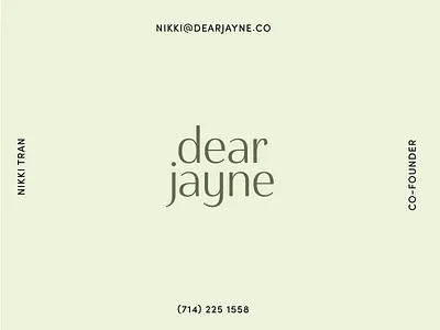 Dear Jayne-Concept 1 branding green logo typography