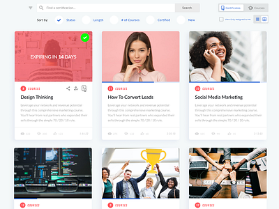 Course Certifications Card View card courses view