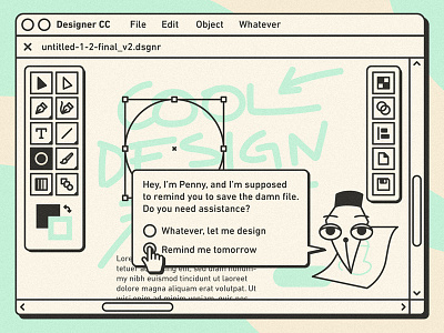 Problem solved ✅ clippy design funny illustrator mac macintosh pen retro ui ux vintage windows