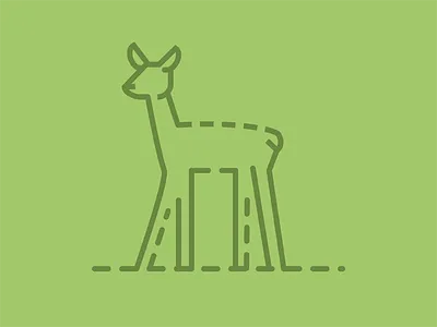 Dotted Deer deer lineart logo simple