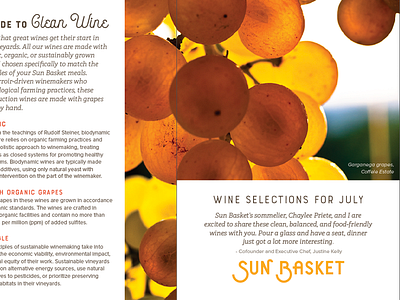 Sun Basket Wine Booklet Cover print