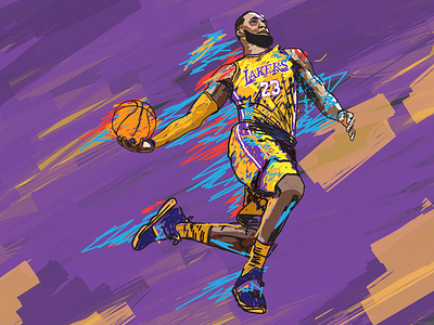 Lebron the Laker basketball illustration lakers lebron lebron james nba sports
