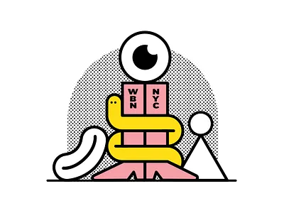 WBN™ branding character design custom lettering identity illustration lettering logotype new york nice nyc typography weird