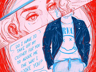 Do I have to? digital art eyes leather jacket procreate sketch