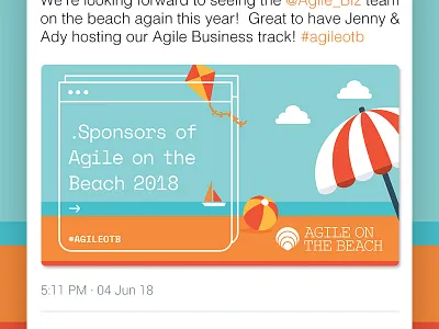 Agile on the Beach - Social Post agile beach cornwall design digital graphics post social tech twitter