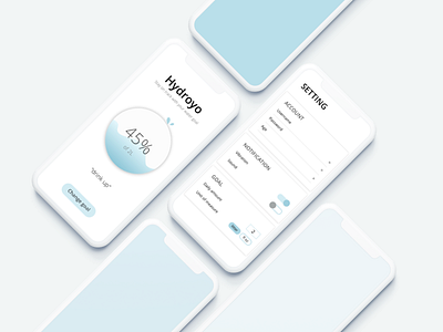 Dailyui 007 - Setting app blue challenge dailyui dailyui007 hydration ios iphone iphonex setting water