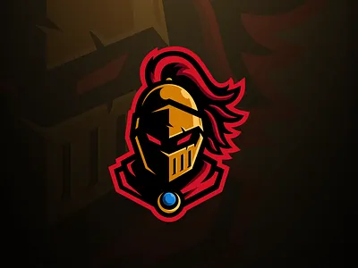 Golden Knight Mascot Logo branding design esports gaming golden helmet knight logo mascot mascot logo streaming