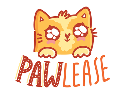 PAWlease 😺 cat character cute imessage ios kitten kitty play on words pun quibble stickers wordplay