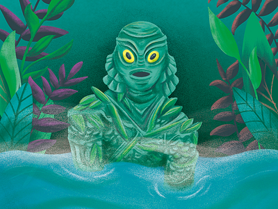 Creature From the Black Lagoon digital art illustration movie art nature photoshop terror