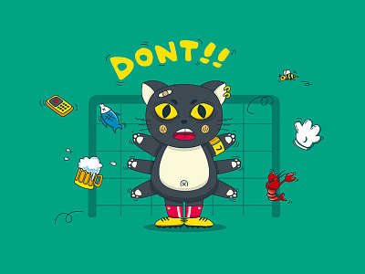 World Cup,CAT animal cat goalkeeper illustrator world cup