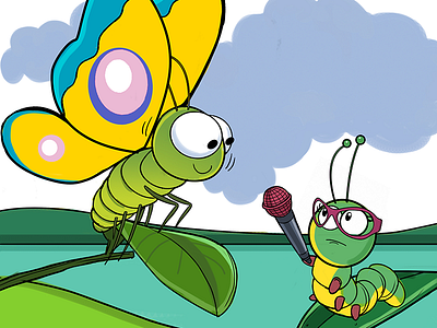 Butterfly And Chuck Illustration book illustration butterfly illustration chuck illustration cute mike illustration story illustration