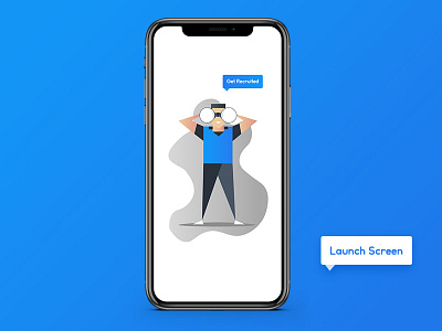 Launch Screen @Recruitment App abstract blue drawing flat landing minimal sketch ui uiux user interface ux vector