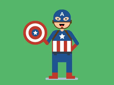 Captain America Flat Design america avengers captain captain america comics flat flatdesign illustration marvel minimal nepal shield star superhero superheros