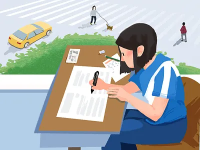 Examination app illustrator splash ui