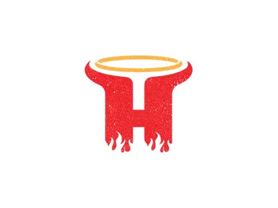 Hell & Heaven fire flame h halo heaven hell logo
