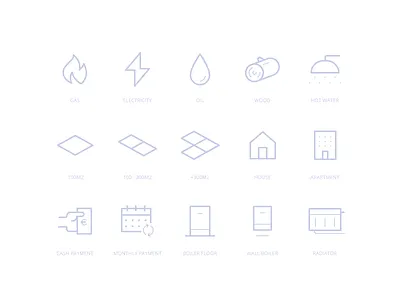 Heating - Icon Set dwelling energy heating house icon icons iconset line linear living