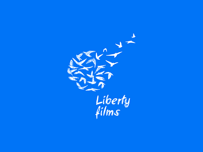 Liberty films bird brand cinema film fly idea logo logos mark minimal