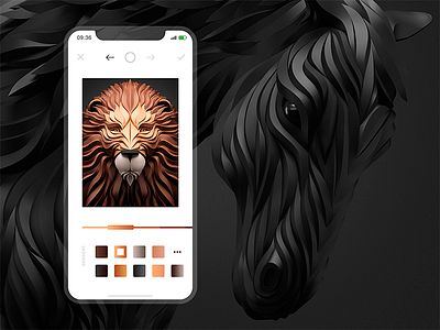 Coloring 3d app application art camera coloring design instagram iphone x neon ui