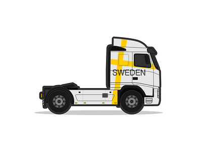 Truck Vector Design ai corel illustration illustrator logo logotype minimal sweden track vector vector design volvo