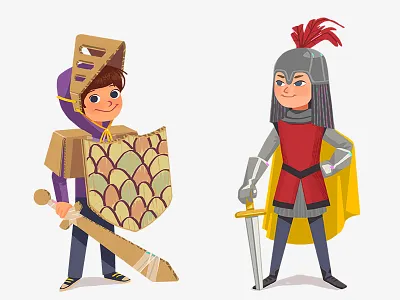 Kids in costumes art boy carton child concept costume design digital art funny illustration kid texture