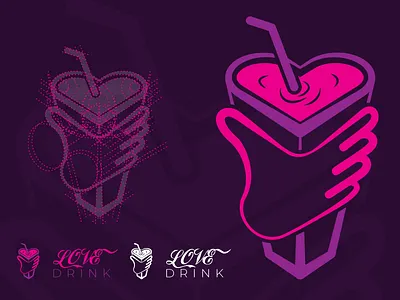 LOVE Drink Logo Inspiration bar corporate dating drinks engagement logo love ornament pink