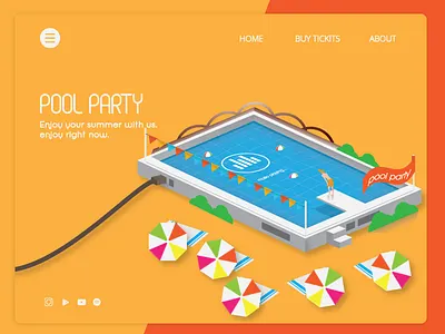 Pool party illustration ui vector web