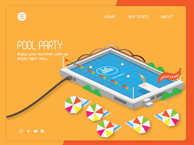 Pool party illustration ui vector web