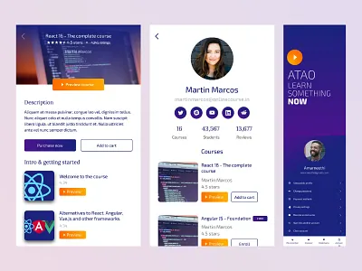 Online Learning App design app design instudioresources.com invision studio learning app online learning