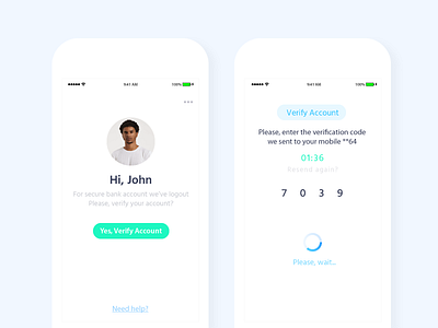 Verification code account admin bank code dashboard illustrator iphone sketch ui ux