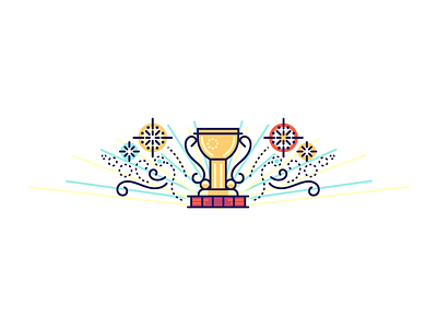 Thanks for Participating! award celebrate cup fireworks gratitude illustration sparkles thanks trophy ui