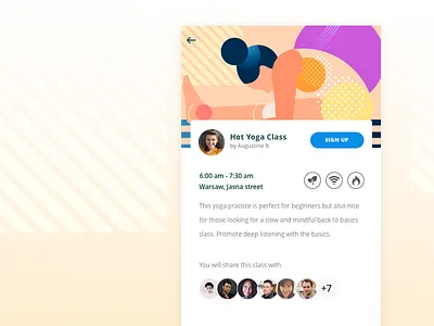 Summer Yoga app event facebook geometric icons illustration sign up summer ui vector yoga