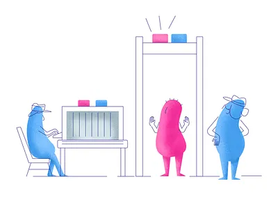 Security Check divio graphic design illustration officer safety security