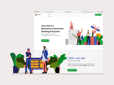 Join.Chat - A Design Story character character design crypto crypto currency flat illustration interaction design landing page mobile app typography ui web