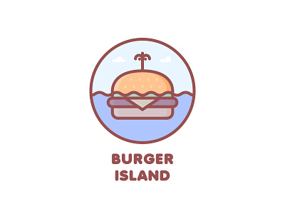 Burger Island Logo - Day 14 beach burger cheeseburger clean cook eat food food fast island logo ocean sandwich