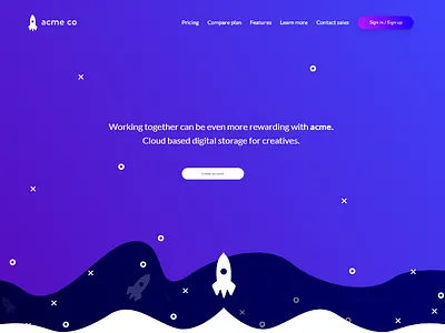 acme digital storage for creatives | Landing page design landing page user interface user interface design web design website website design