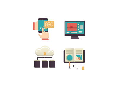 Education Icons education flat icons knowledge learning online simple