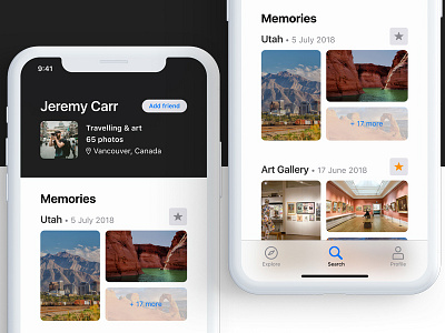 Memories App apple design ios ios design material design photo photo app ui ux