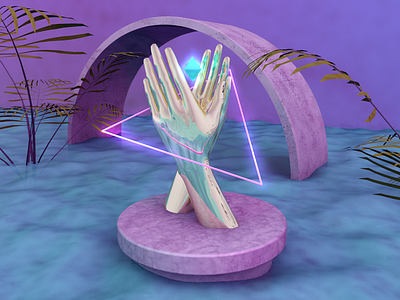 Belated Day 11 - Vaporwave experiment 3d 3dartist c4d design designer everyday graphics render retro vaporwave visuals