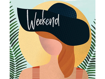 Weekend Mood beach character drawing female illustration logo nature people plants summer ui ux