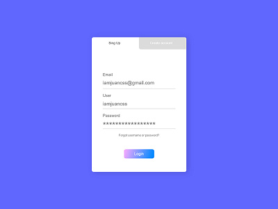 Sign up adobe blue design gradient sign up simple ui ux web xd