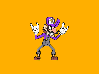 Ilustración Waluigi adobedraw art illustration waluigi