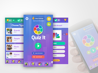 Quiz it game mobile uiux