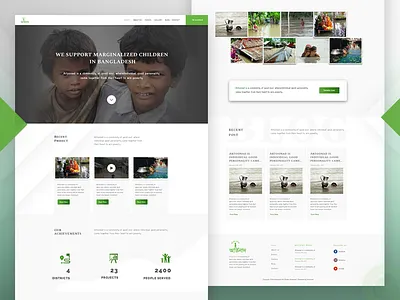 Artoonad Home Page design donate social work ui ux website