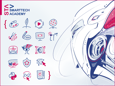 SMART TECH ACADEMY_identity design digital education graphic graphic design icon icons set identity illustration photoshop web