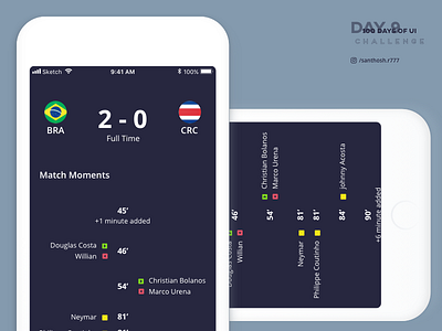 100 Days of UI - #9 app challenge clean design football game ios ui ux