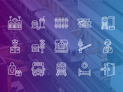 Train Icon Set icon icon set iconography minimalist icon outline icon station train icon transportation icon travel icon